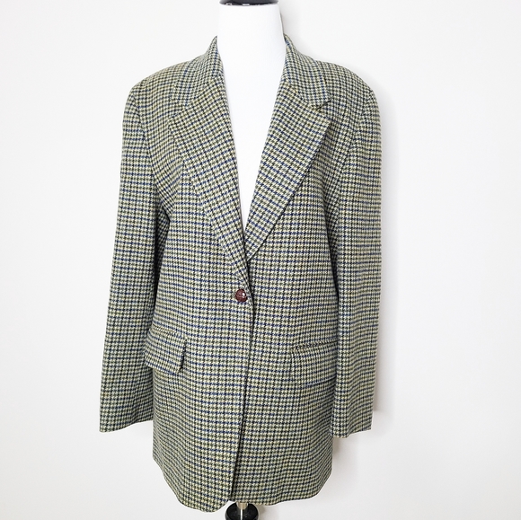 Laura Ashley Jackets & Blazers - Vintage Laura Ashley Wool Houndstooth Blazer 8